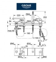 GROHE EUROCUBE BAÑO SOBRE REPISA